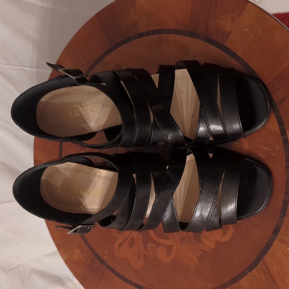 Flings by Macy's Black Heeled Sandals Size 9 M